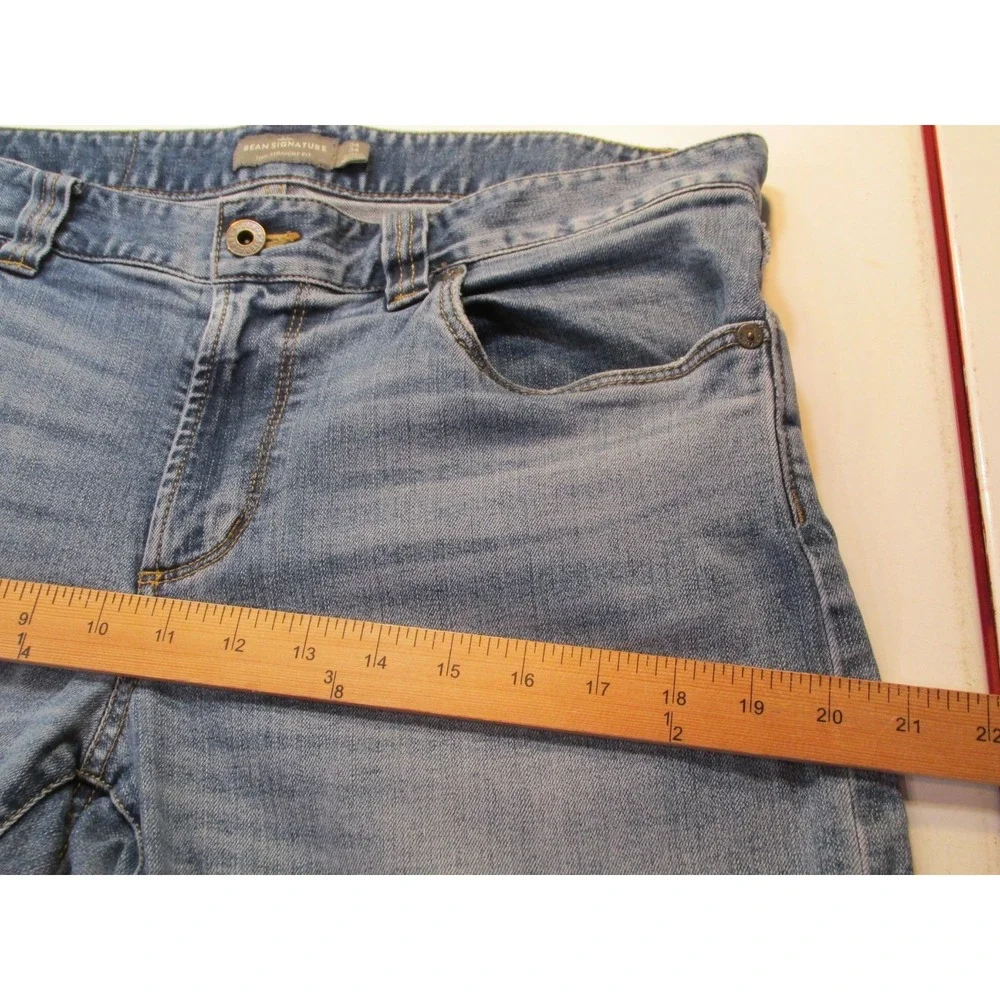 LL BEAN SIGNATURE Slim Straight Jeans Men 34x34 Blue Denim Mid Rise Stretch